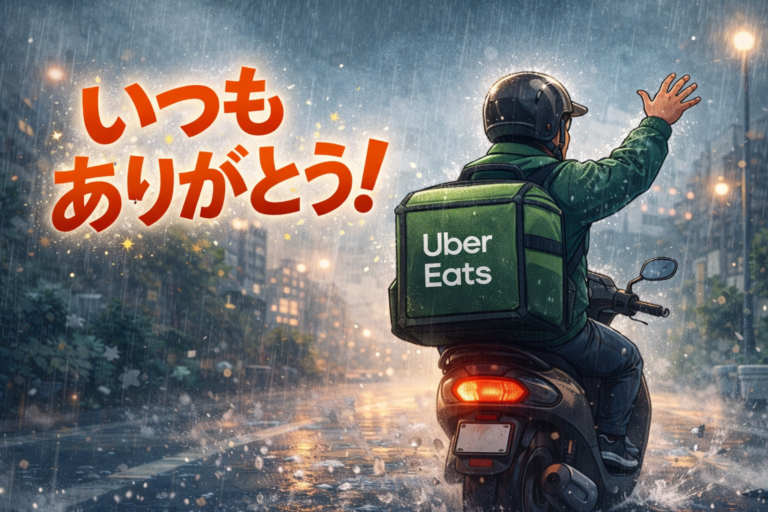 Uber Eats配達パートナーさんありがとう